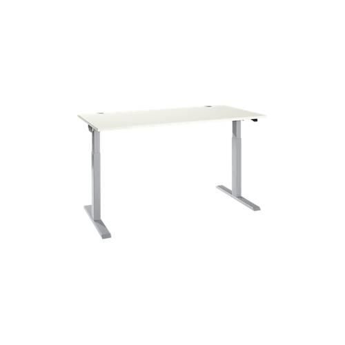 4251898820652 - Select Schreibtisch ERGO-T 20 elektrisch höhenverstellbar Rechteck T-Fuß B 1600 x T 800 x H 715-1205 mm weiß weißalu
