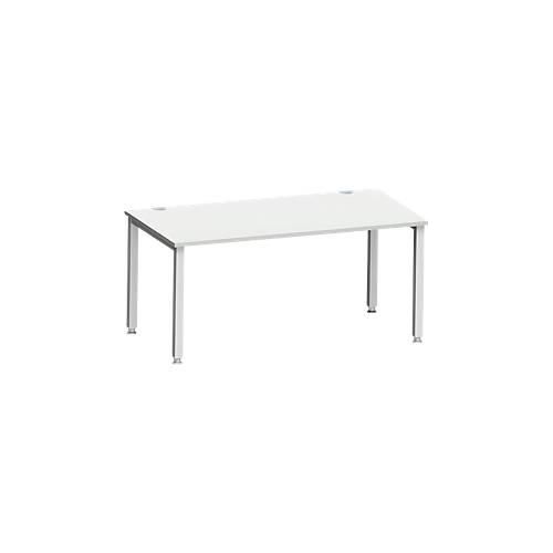 4250510841815 - Schreibtisch MODENA FLEX Rechteck 4-Fuß Quadratrohr B 1600 x T 800 x H 720-820 mm lichtgrau weißaluminium 4250510841815 - Schreibtisch MODENA FLEX Rechteck 4-Fuß Quadratrohr B 1600 x T 800 x H 720-820 mm lichtgrau weißaluminium
