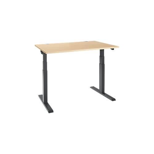 4251898821024 - Select Schreibtisch ERGO-T 20 elektrisch höhenverstellbar Rechteck T-Fuß B 1200 x T 800 x H 640-1300 mm Ahorn anthrazit 4251898821024 - Select Schreibtisch ERGO-T 20 elektrisch höhenverstellbar Rechteck T-Fuß B 1200 x T 800 x H 640-1300 mm Ahorn anthrazit