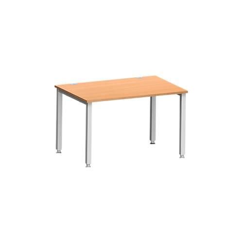 4250510841679 - Schreibtisch MODENA FLEX Rechteck 4-Fuß Quadratrohr B 1200 x T 800 x H 720-820 mm Buche weißaluminium