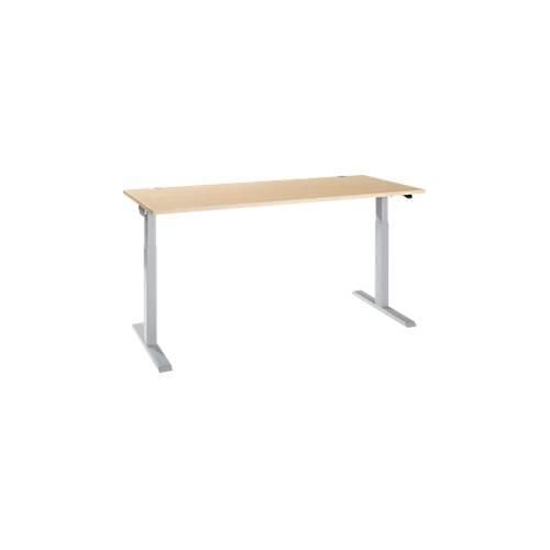 4251898820713 - Select Schreibtisch ERGO-T 20 elektrisch höhenverstellbar Rechteck T-Fuß B 1800 x T 800 x H 715-1205 mm Ahorn weißalu 4251898820713 - Select Schreibtisch ERGO-T 20 elektrisch höhenverstellbar Rechteck T-Fuß B 1800 x T 800 x H 715-1205 mm Ahorn weißalu
