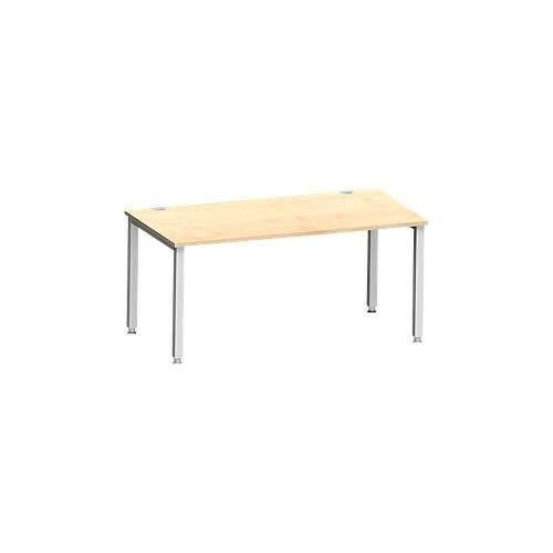 4250510841839 - Schreibtisch MODENA FLEX Rechteck 4-Fuß Quadratrohr B 1600 x T 800 x H 720-820 mm Ahorn weißaluminium 4250510841839 - Schreibtisch MODENA FLEX Rechteck 4-Fuß Quadratrohr B 1600 x T 800 x H 720-820 mm Ahorn weißaluminium