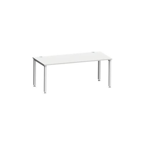 4250510841969 - Schreibtisch MODENA FLEX Rechteck 4-Fuß Quadratrohr B 1800 x T 800 x H 720-820 mm lichtgrau weißaluminium 4250510841969 - Schreibtisch MODENA FLEX Rechteck 4-Fuß Quadratrohr B 1800 x T 800 x H 720-820 mm lichtgrau weißaluminium