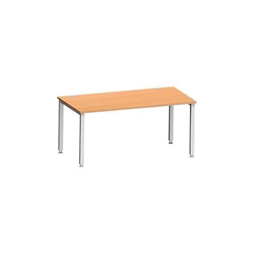 4250510841822 - Schreibtisch MODENA FLEX Rechteck 4-Fuß Quadratrohr B 1600 x T 800 x H 720-820 mm Buche weißaluminium 4250510841822 - Schreibtisch MODENA FLEX Rechteck 4-Fuß Quadratrohr B 1600 x T 800 x H 720-820 mm Buche weißaluminium