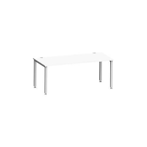 4250510842003 - Schreibtisch MODENA FLEX Rechteck 4-Fuß Quadratrohr B 1800 x T 800 x H 720-820 mm weiß weißaluminium