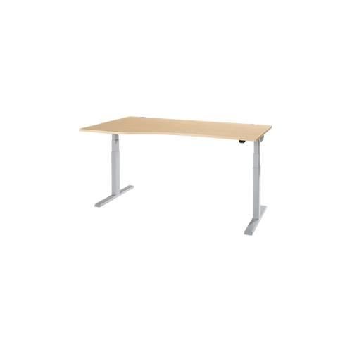 4251898821314 - Select Schreibtisch ERGO-T 20 elektrisch höhenverstellbar Freiform Ansatz links T-Fuß B 1800 x H 640-1300 mm Ahorn weißalu 4251898821314 - Select Schreibtisch ERGO-T 20 elektrisch höhenverstellbar Freiform Ansatz links T-Fuß B 1800 x H 640-1300 mm Ahorn weißalu
