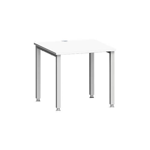 4250510841556 - Schreibtisch MODENA FLEX Quadrat 4-Fuß Quadratrohr B 800 x T 800 x H 720-820 mm weiß weißaluminium 4250510841556 - Schreibtisch MODENA FLEX Quadrat 4-Fuß Quadratrohr B 800 x T 800 x H 720-820 mm weiß weißaluminium