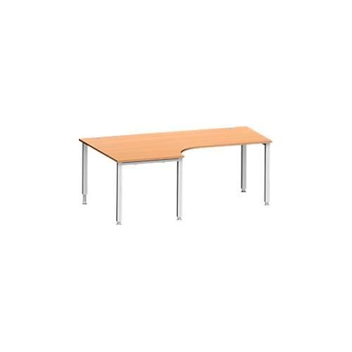 4250510842577 - Genius Winkelschreibtisch MODENA FLEX 90° Ansatz links 4-Fuß-Quadratrohr B 2000 mm buche weiß 4250510842577 - Genius Winkelschreibtisch MODENA FLEX 90° Ansatz links 4-Fuß-Quadratrohr B 2000 mm buche weiß