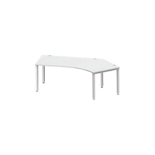 4250510842713 - Genius Winkelschreibtisch MODENA FLEX 135° Ansatz rechts 4-Fuß-Quadratrohr B 2165 mm lichtgrau