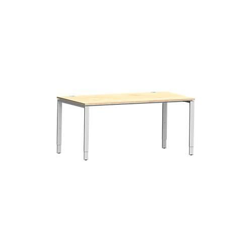 4250510843338 - Genius Schreibtisch Modena Flex Rechteck 4-Fuß Rechteckrohr B 1600 x T 800 x H 650-850 mm Ahorn weißaluminium 4250510843338 - Genius Schreibtisch Modena Flex Rechteck 4-Fuß Rechteckrohr B 1600 x T 800 x H 650-850 mm Ahorn weißaluminium