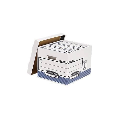 0000050043859 - Archivschachteln BANKERS BOX® Serie System Standard bis A4 stapelbar mit Deckel B 335 x T 404 x H 292 mm FSC®-Recyclingpappe blau-weiß 10 Stück