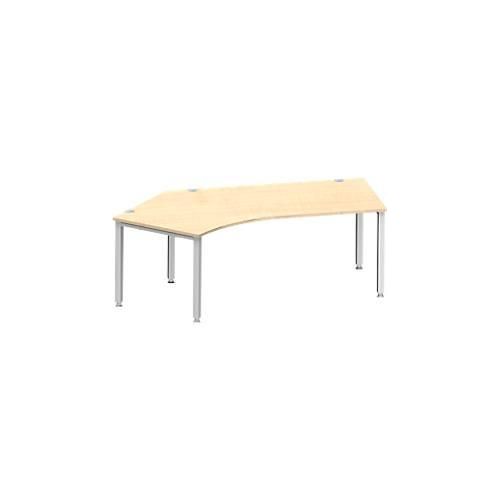 4250510842881 - Genius Winkelschreibtisch MODENA FLEX 135° Ansatz links 4-Fuß-Quadratrohr B 2165 mm ahorn weiß