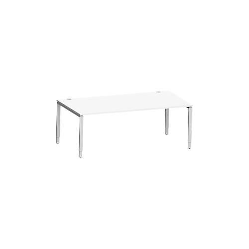 4250510936757 - Genius Schreibtisch Modena Flex Rechteck 4-Fuß Rechteckrohr B 2000 x T 1000 x H 650-850 mm weiß weißaluminium 4250510936757 - Genius Schreibtisch Modena Flex Rechteck 4-Fuß Rechteckrohr B 2000 x T 1000 x H 650-850 mm weiß weißaluminium