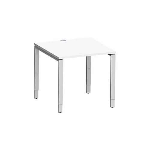 4250510843055 - Genius Schreibtisch Modena Flex Quadrat 4-Fuß Rechteckrohr B 800 x T 800 x H 650-850 mm weiß weißaluminium 4250510843055 - Genius Schreibtisch Modena Flex Quadrat 4-Fuß Rechteckrohr B 800 x T 800 x H 650-850 mm weiß weißaluminium