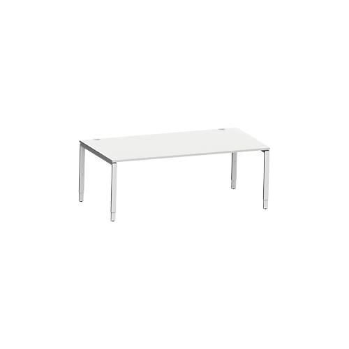 4250510843611 - Genius Schreibtisch Modena Flex Rechteck 4-Fuß Rechteckrohr B 2000 x T 1000 x H 650-850 mm lichtgrau weißaluminium 4250510843611 - Genius Schreibtisch Modena Flex Rechteck 4-Fuß Rechteckrohr B 2000 x T 1000 x H 650-850 mm lichtgrau weißaluminium