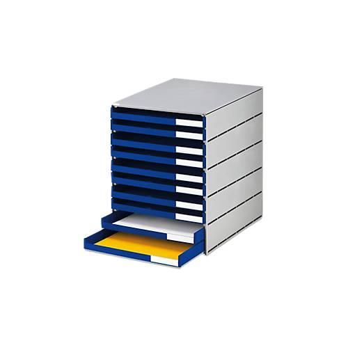 7612176089883 - styro® Schubladenbox Styroval Pro 10 Schubladen offen DIN C4 Polystyrol öko-grau blau 7612176089883 - styro® Schubladenbox Styroval Pro 10 Schubladen offen DIN C4 Polystyrol öko-grau blau