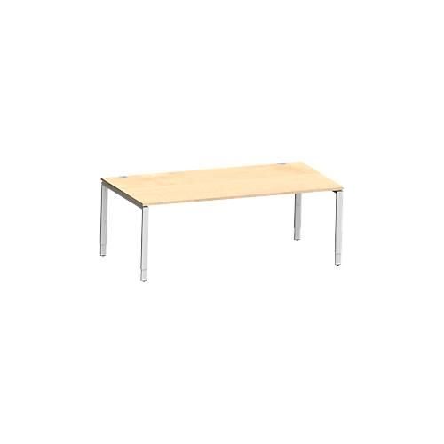 4250510843635 - Genius Schreibtisch Modena Flex Rechteck 4-Fuß Rechteckrohr B 2000 x T 1000 x H 650-850 mm Ahorn weißaluminium 4250510843635 - Genius Schreibtisch Modena Flex Rechteck 4-Fuß Rechteckrohr B 2000 x T 1000 x H 650-850 mm Ahorn weißaluminium