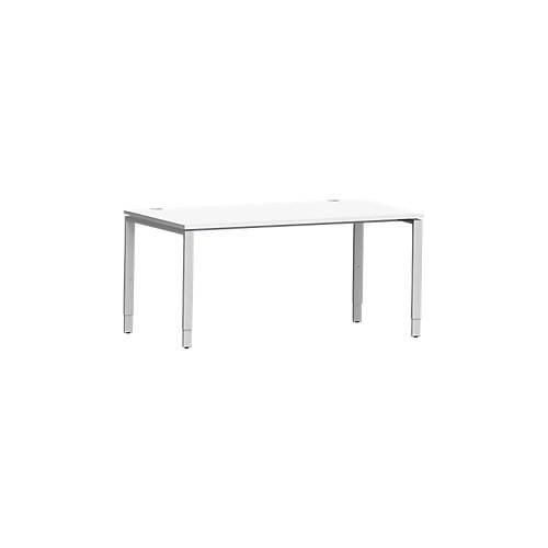 4250510843352 - Genius Schreibtisch Modena Flex Rechteck 4-Fuß Rechteckrohr B 1600 x T 800 x H 650-850 mm weiß weißaluminium 4250510843352 - Genius Schreibtisch Modena Flex Rechteck 4-Fuß Rechteckrohr B 1600 x T 800 x H 650-850 mm weiß weißaluminium