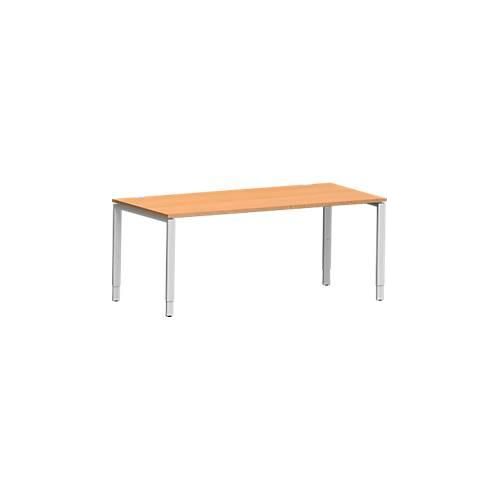 4250510843475 - Genius Schreibtisch Modena Flex Rechteck 4-Fuß Rechteckrohr B 1800 x T 800 x H 650-850 mm Buche weißaluminium 4250510843475 - Genius Schreibtisch Modena Flex Rechteck 4-Fuß Rechteckrohr B 1800 x T 800 x H 650-850 mm Buche weißaluminium