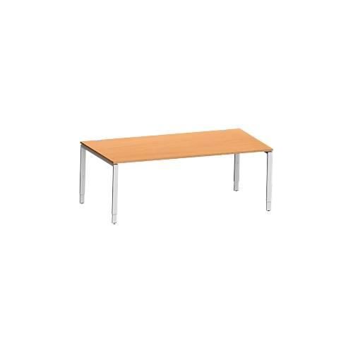 4250510843628 - Genius Schreibtisch Modena Flex Rechteck 4-Fuß Rechteckrohr B 2000 x T 1000 x H 650-850 mm Buche weißaluminium 4250510843628 - Genius Schreibtisch Modena Flex Rechteck 4-Fuß Rechteckrohr B 2000 x T 1000 x H 650-850 mm Buche weißaluminium