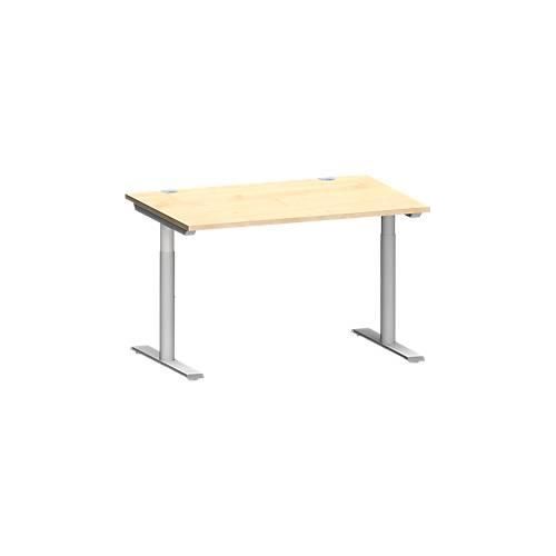 4250510938485 - Genius Schreibtisch MODENA FLEX T-Fuß-Rundrohr B 1200 x T 800 mm ahorn weißalu
