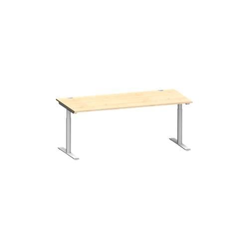 4250510874714 - Genius Schreibtisch MODENA FLEX T-Fuß-Rundrohr B 1800 x T 800 mm ahorn weißalu 4250510874714 - Genius Schreibtisch MODENA FLEX T-Fuß-Rundrohr B 1800 x T 800 mm ahorn weißalu