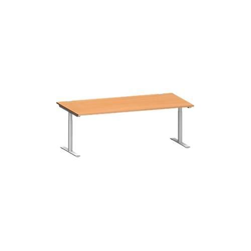 4250510938607 - Genius Schreibtisch MODENA FLEX T-Fuß-Rundrohr B 2000 x T 1000 mm buche weißalu