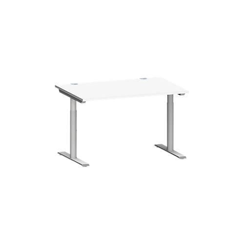 4250510938508 - Genius Schreibtisch MODENA FLEX T-Fuß-Rundrohr B 1200 x T 800 mm weiß weißalu 4250510938508 - Genius Schreibtisch MODENA FLEX T-Fuß-Rundrohr B 1200 x T 800 mm weiß weißalu
