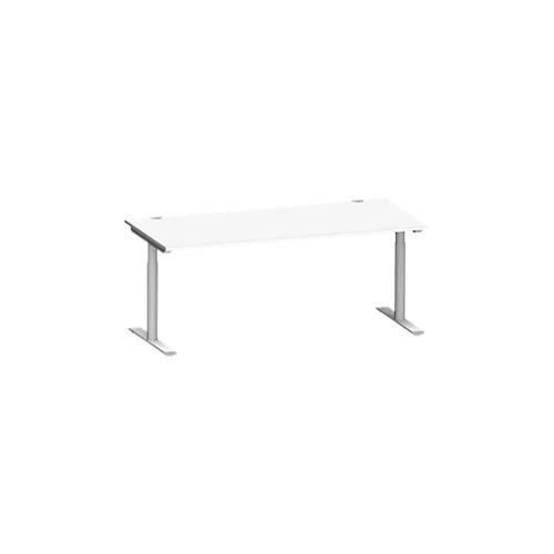 4250510938584 - Genius Schreibtisch MODENA FLEX T-Fuß-Rundrohr B 1800 x T 800 mm weiß weißalu