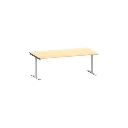 4250510874769 - Genius Schreibtisch MODENA FLEX T-Fuß-Rundrohr B 2000 x T 1000 mm ahorn weißalu 4250510874769 - Genius Schreibtisch MODENA FLEX T-Fuß-Rundrohr B 2000 x T 1000 mm ahorn weißalu