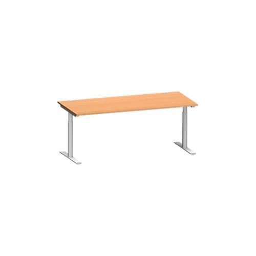 4250510874707 - Genius Schreibtisch MODENA FLEX T-Fuß-Rundrohr B 1800 x T 800 mm Buche weißalu 4250510874707 - Genius Schreibtisch MODENA FLEX T-Fuß-Rundrohr B 1800 x T 800 mm Buche weißalu