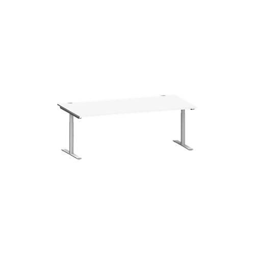4250510874783 - Genius Schreibtisch MODENA FLEX T-Fuß-Rundrohr B 2000 x T 1000 mm weiß weißalu 4250510874783 - Genius Schreibtisch MODENA FLEX T-Fuß-Rundrohr B 2000 x T 1000 mm weiß weißalu