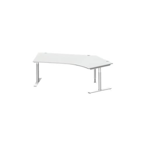 4250510881484 - Genius Winkelschreibtisch MODENA FLEX 135° T-Fuß-Rundrohr B 2165 mm Ansatz rechts lichtgrau weißalu 4250510881484 - Genius Winkelschreibtisch MODENA FLEX 135° T-Fuß-Rundrohr B 2165 mm Ansatz rechts lichtgrau weißalu