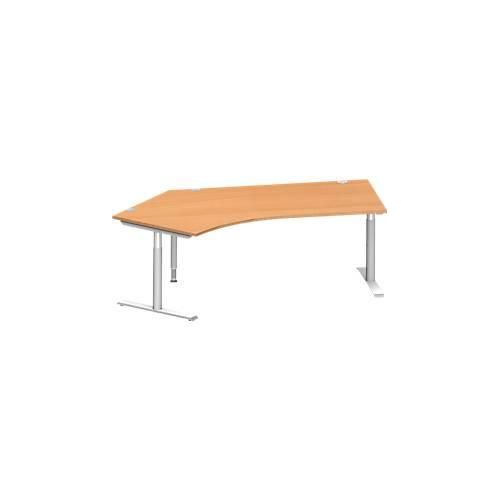 4250510881545 - Genius Winkelschreibtisch MODENA FLEX 135° T-Fuß-Rundrohr B 2165 mm Ansatz links Buche weißalu 4250510881545 - Genius Winkelschreibtisch MODENA FLEX 135° T-Fuß-Rundrohr B 2165 mm Ansatz links Buche weißalu