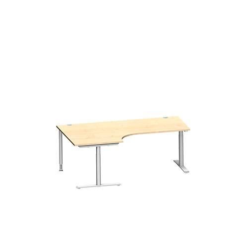 4250510881453 - Genius Winkelschreibtisch MODENA FLEX 90° Ansatz links T-Fuß-Rundrohr B 2000 mm ahorn weiß 4250510881453 - Genius Winkelschreibtisch MODENA FLEX 90° Ansatz links T-Fuß-Rundrohr B 2000 mm ahorn weiß