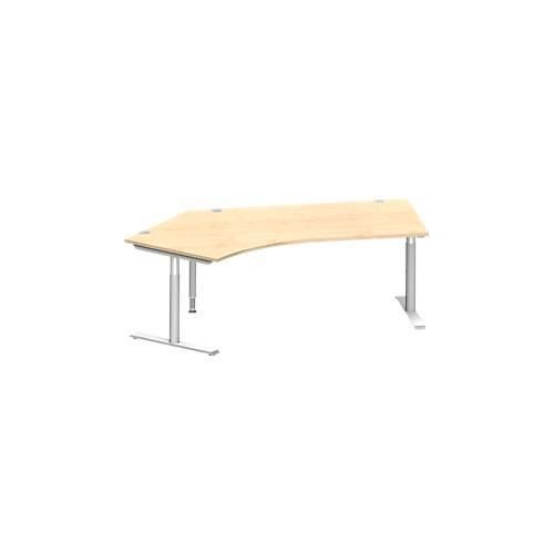 4250510881552 - Genius Winkelschreibtisch MODENA FLEX 135° T-Fuß-Rundrohr B 2165 mm Ansatz links Ahorn weißalu