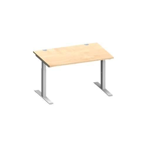 4250510875018 - Genius Schreibtisch MODENA FLEX Rechteck T-Fuß Rechteckrohr B 1200 x T 800 x H 650-850 mm Ahorn weißalu