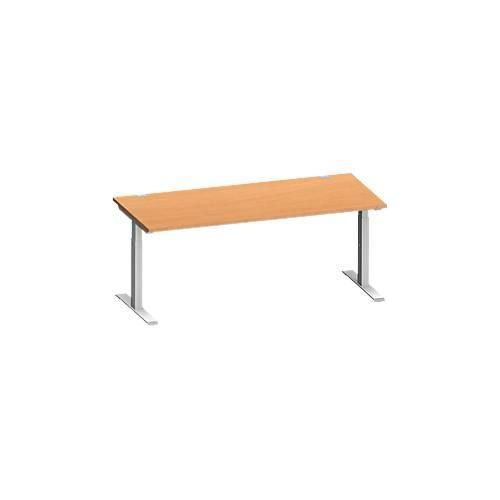 4250510875100 - Genius Schreibtisch MODENA FLEX Rechteck T-Fuß Rechteckrohr B 1800 x T 800 x H 650-850 mm Buche weißalu 4250510875100 - Genius Schreibtisch MODENA FLEX Rechteck T-Fuß Rechteckrohr B 1800 x T 800 x H 650-850 mm Buche weißalu