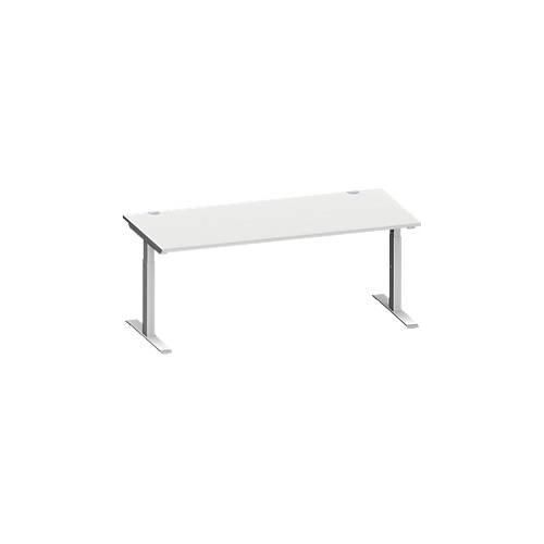 4250510875094 - Genius Schreibtisch MODENA FLEX Rechteck T-Fuß Rechteckrohr B 1800 x T 800 x H 650-850 mm lichtgrau weißalu 4250510875094 - Genius Schreibtisch MODENA FLEX Rechteck T-Fuß Rechteckrohr B 1800 x T 800 x H 650-850 mm lichtgrau weißalu