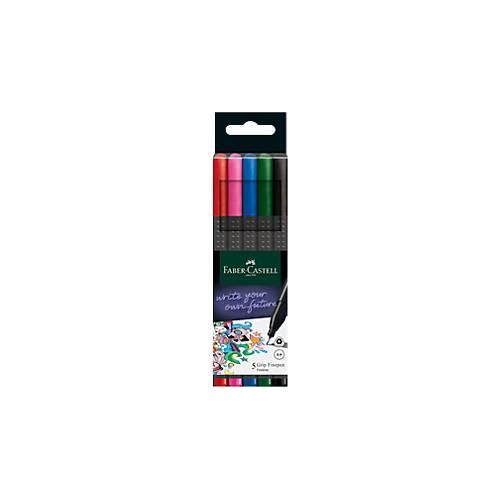 4005401516040 - Fineliner FABER-CASTELL Grip Strichbreite 04 mm ergonomische Griffzone für Rechts- & Linkshänder auswaschbar farbsortiert 5 Stück in Kartonetui 4005401516040 - Fineliner FABER-CASTELL Grip Strichbreite 04 mm ergonomische Griffzone für Rechts- & Linkshänder auswaschbar farbsortiert 5 Stück in Kartonetui