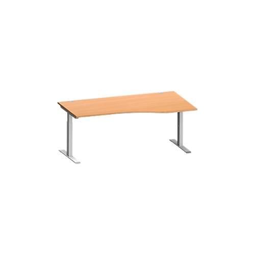 4250510875254 - Genius Schreibtisch MODENA FLEX Freiform rechts T-Fuß Rechteckrohr B 1800 x T 1000 800 x H 650-850 mm Buche weißalu 4250510875254 - Genius Schreibtisch MODENA FLEX Freiform rechts T-Fuß Rechteckrohr B 1800 x T 1000 800 x H 650-850 mm Buche weißalu