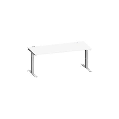 4250510875131 - Genius Schreibtisch MODENA FLEX Rechteck T-Fuß Rechteckrohr B 1800 x T 800 x H 650-850 mm weiß weißalu