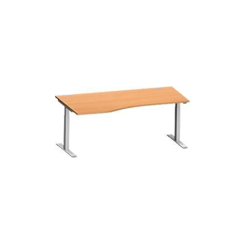 4250510875308 - Genius Schreibtisch MODENA FLEX Freiform links T-Fuß Rechteckrohr B 1800 x T 1000 800 x H 650-850 mm Buche weißalu 4250510875308 - Genius Schreibtisch MODENA FLEX Freiform links T-Fuß Rechteckrohr B 1800 x T 1000 800 x H 650-850 mm Buche weißalu