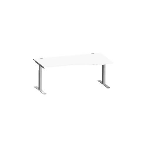 4250510875285 - Genius Schreibtisch MODENA FLEX Freiform rechts T-Fuß Rechteckrohr B 1800 x T 1000 800 x H 650-850 mm weiß weißalu 4250510875285 - Genius Schreibtisch MODENA FLEX Freiform rechts T-Fuß Rechteckrohr B 1800 x T 1000 800 x H 650-850 mm weiß weißalu