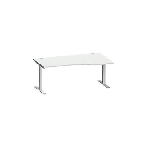 4250510875247 - Genius Schreibtisch MODENA FLEX Freiform rechts T-Fuß Rechteckrohr B 1800 x T 1000 800 x H 650-850 mm lichtgrau weißalu 4250510875247 - Genius Schreibtisch MODENA FLEX Freiform rechts T-Fuß Rechteckrohr B 1800 x T 1000 800 x H 650-850 mm lichtgrau weißalu