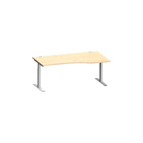 4250510875261 - Genius Schreibtisch MODENA FLEX Freiform rechts T-Fuß Rechteckrohr B 1800 x T 1000 800 x H 650-850 mm Ahorn weißalu 4250510875261 - Genius Schreibtisch MODENA FLEX Freiform rechts T-Fuß Rechteckrohr B 1800 x T 1000 800 x H 650-850 mm Ahorn weißalu