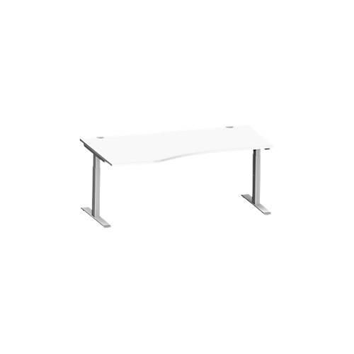 4250510875339 - Genius Schreibtisch MODENA FLEX Freiform links T-Fuß Rechteckrohr B 1800 x T 1000 800 x H 650-850 mm weiß weißalu 4250510875339 - Genius Schreibtisch MODENA FLEX Freiform links T-Fuß Rechteckrohr B 1800 x T 1000 800 x H 650-850 mm weiß weißalu