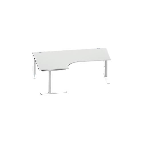 4250510875995 - Genius Winkelschreibtisch MODENA FLEX 90° Ansatz links C-Fuß-Rundrohr B 2000 mm lichtgrau