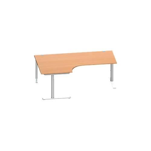 4250510876008 - Genius Winkelschreibtisch MODENA FLEX 90° Ansatz links C-Fuß-Rundrohr B 2000 mm buche weiß 4250510876008 - Genius Winkelschreibtisch MODENA FLEX 90° Ansatz links C-Fuß-Rundrohr B 2000 mm buche weiß