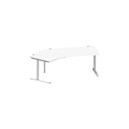 4250510876138 - Genius Winkelschreibtisch MODENA FLEX 135° Ansatz links C-Fuß-Rundrohr B 2165 mm weiß 4250510876138 - Genius Winkelschreibtisch MODENA FLEX 135° Ansatz links C-Fuß-Rundrohr B 2165 mm weiß